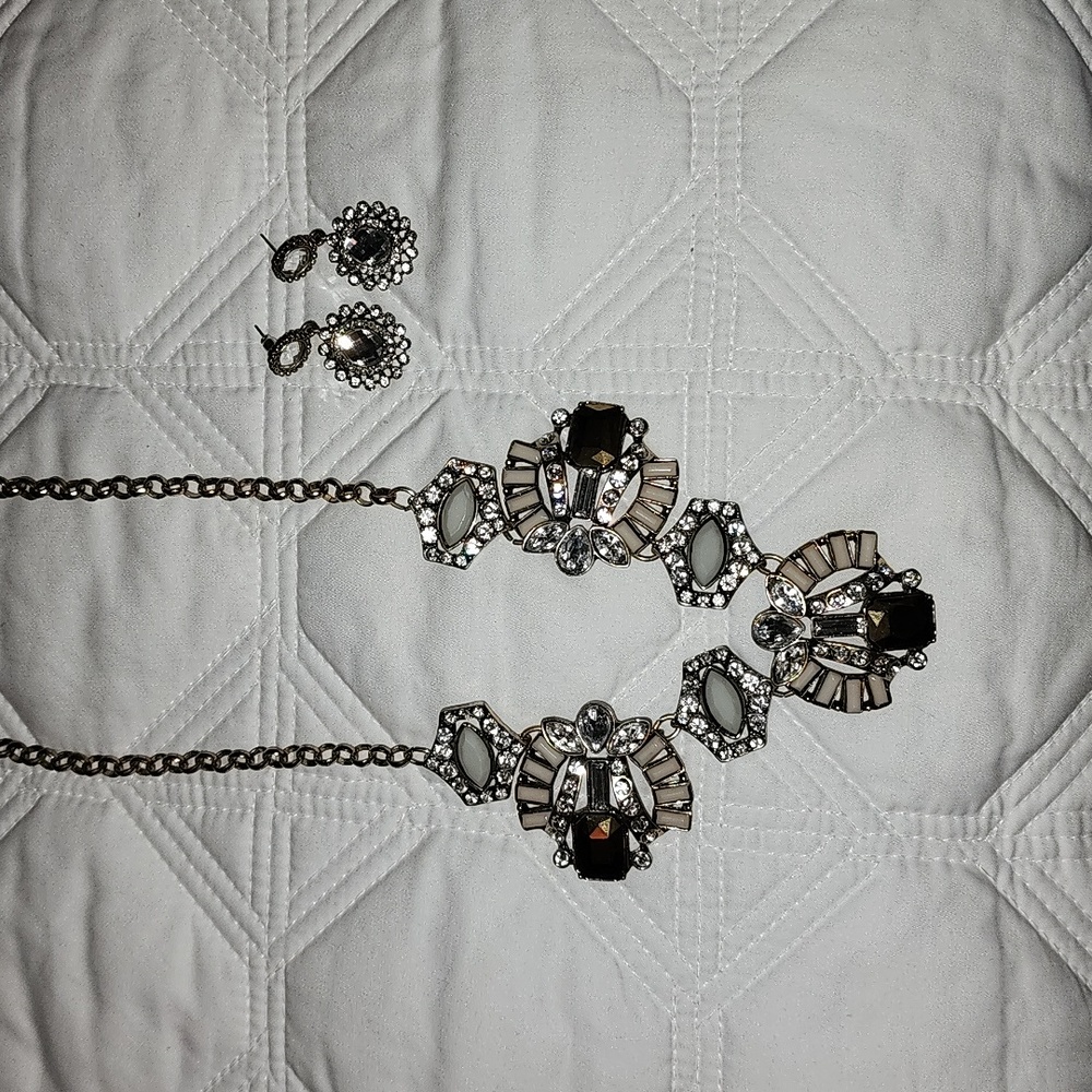 Womens necklace gold accents and faux stones